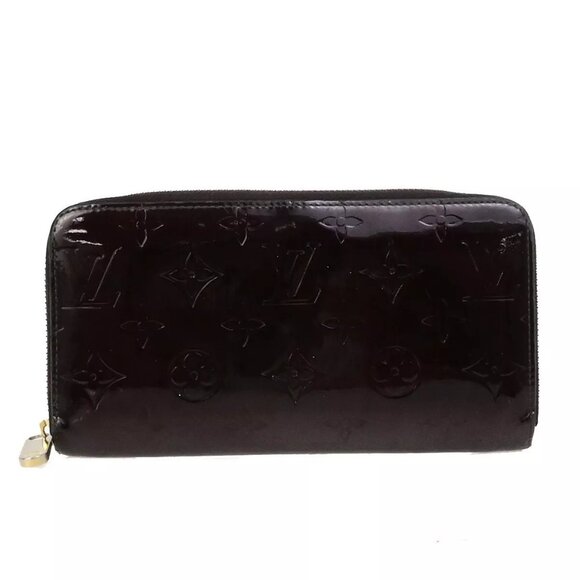 LOUIS VUITTON Zippy Long Wallet Monogram Vernis Leather Brown - Picture 1 of 16